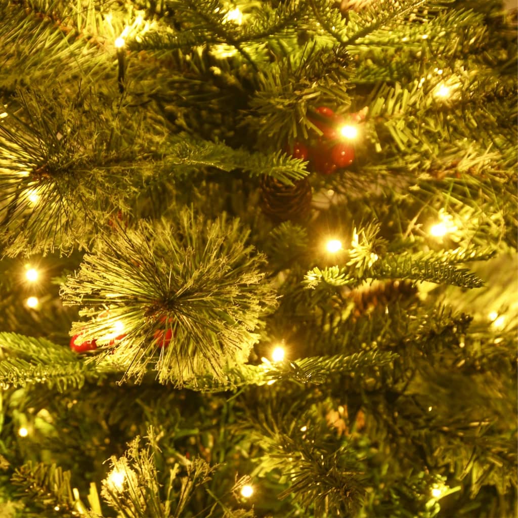 Pre-lit Christmas Tree with Pine Cones Green 120 cm PVC&PE