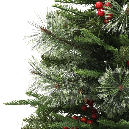 Pre-lit Christmas Tree with Pine Cones Green 150 cm PVC&PE