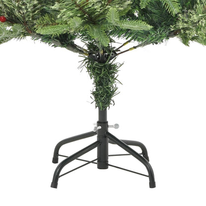 Pre-lit Christmas Tree with Pine Cones Green 150 cm PVC&PE