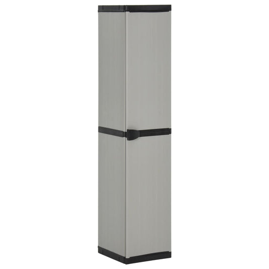 Garden Storage Cabinet with 3 Shelves Grey & Black 34x40x168 cm