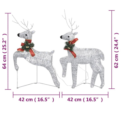 Christmas Reindeers 2 pcs Silver 40 LEDs