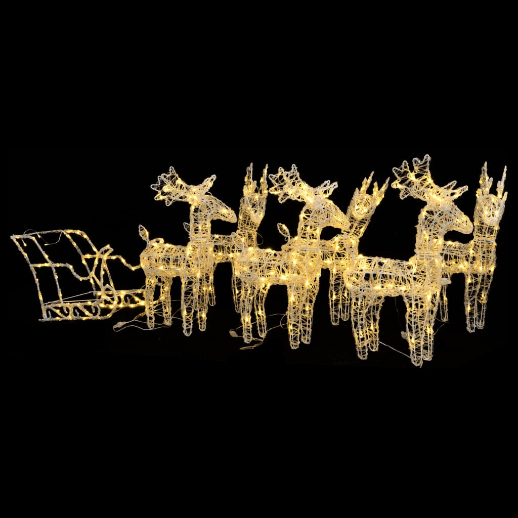 Reindeers & Sleigh Christmas Decoration 320 LEDs Acrylic