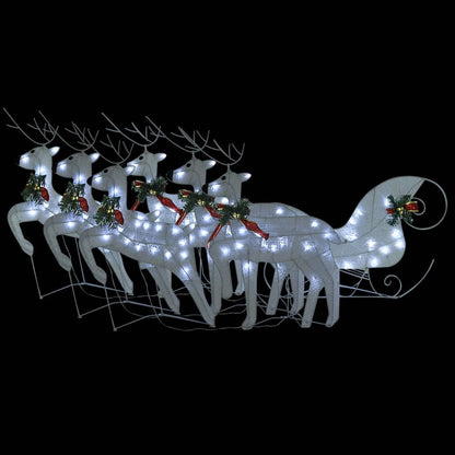 Reindeer & Sleigh Christmas Decoration 140 LEDs Outdoor White