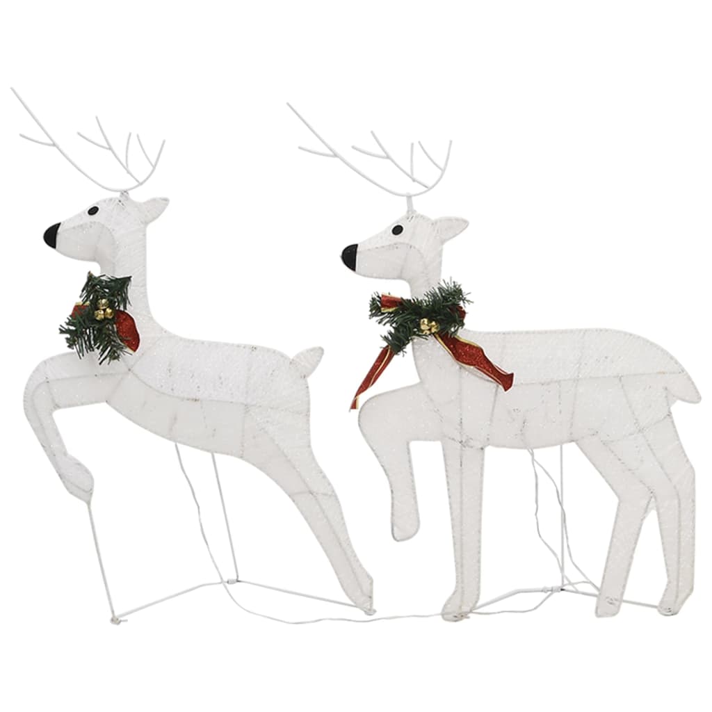 Reindeer & Sleigh Christmas Decoration 140 LEDs Outdoor White