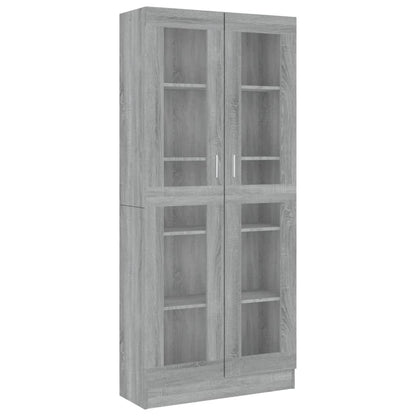 Vitrine Cabinet Grey Sonoma 82.5x30.5x185.5 cm Engineered Wood