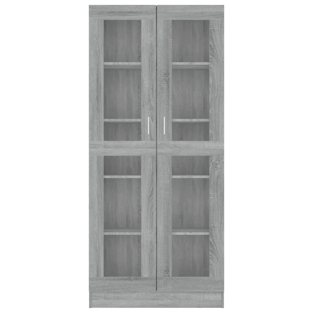 Vitrine Cabinet Grey Sonoma 82.5x30.5x185.5 cm Engineered Wood