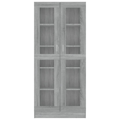 Vitrine Cabinet Grey Sonoma 82.5x30.5x185.5 cm Engineered Wood