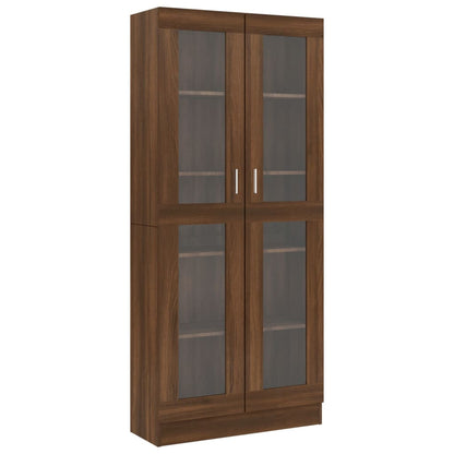 Vitrine Cabinet Brown Oak 82.5x30.5x185.5 cm Engineered Wood