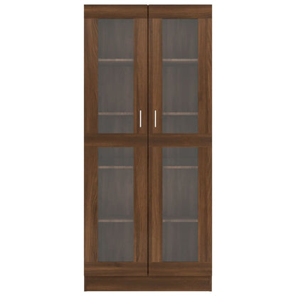 Vitrine Cabinet Brown Oak 82.5x30.5x185.5 cm Engineered Wood