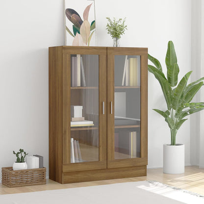 Vitrine Cabinet Brown Oak 82.5x30.5x115 cm Engineered Wood