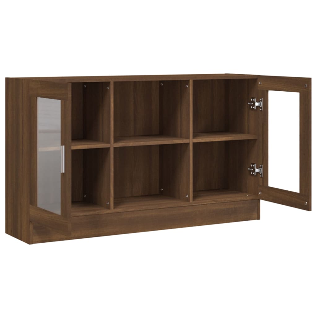 Vitrine Cabinet Brown Oak 120x30.5x70 cm Engineered Wood