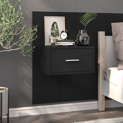 Wall-mounted Bedside Cabinets 2 pcs Black