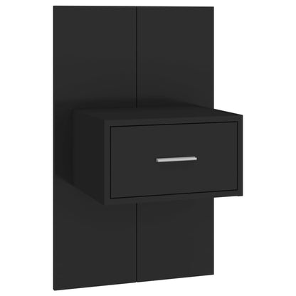 Wall-mounted Bedside Cabinets 2 pcs Black