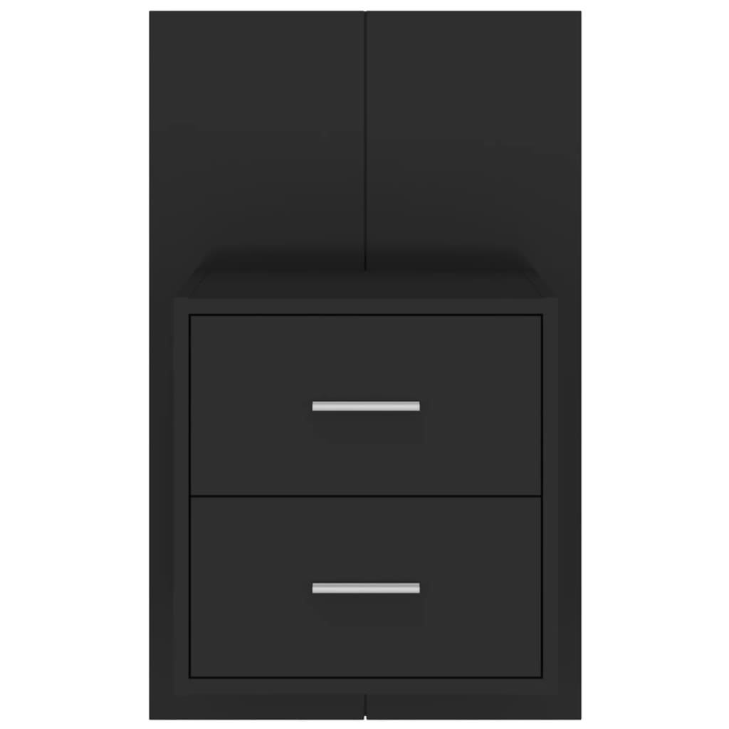 Wall-mounted Bedside Cabinets 2 pcs Black