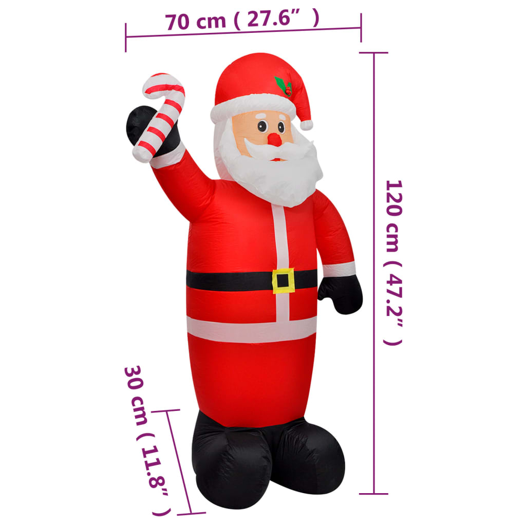 Inflatable Santa Claus with LEDs 120 cm
