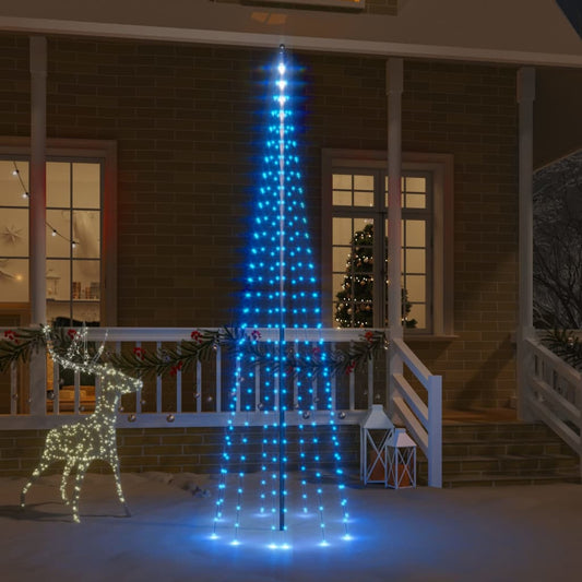 Christmas Tree on Flagpole Blue 310 LEDs 300 cm
