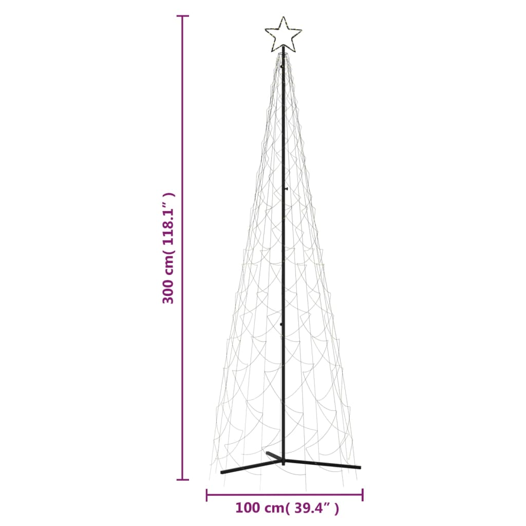 Christmas Cone Tree Warm White 500 LEDs 100x300 cm