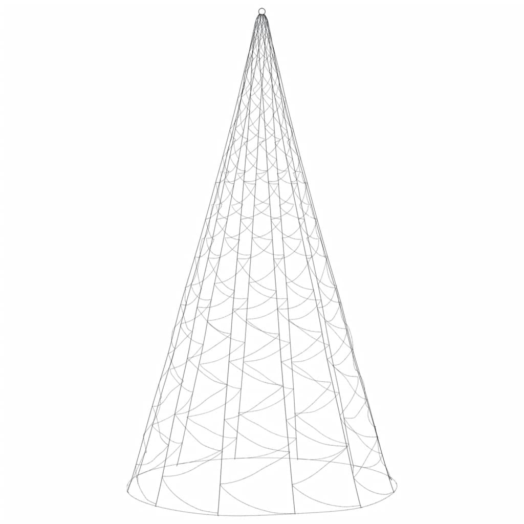 Christmas Tree on Flagpole Warm White 1400 LEDs 500 cm