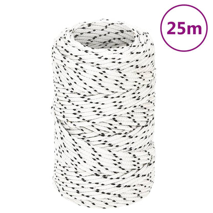 Braided Boat Rope White 2 mmx25 m Polyester