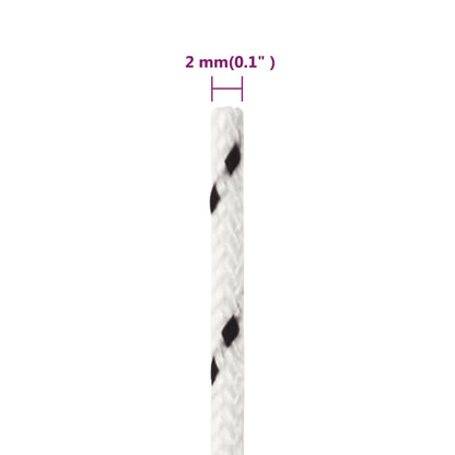 Braided Boat Rope White 2 mmx50 m Polyester