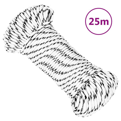 Braided Boat Rope White 3 mmx25 m Polyester