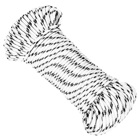 Braided Boat Rope White 4 mmx25 m Polyester