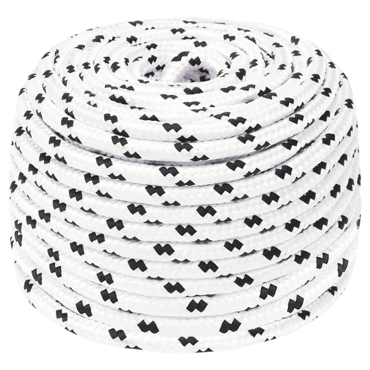 Braided Boat Rope White 8 mmx100 m Polyester