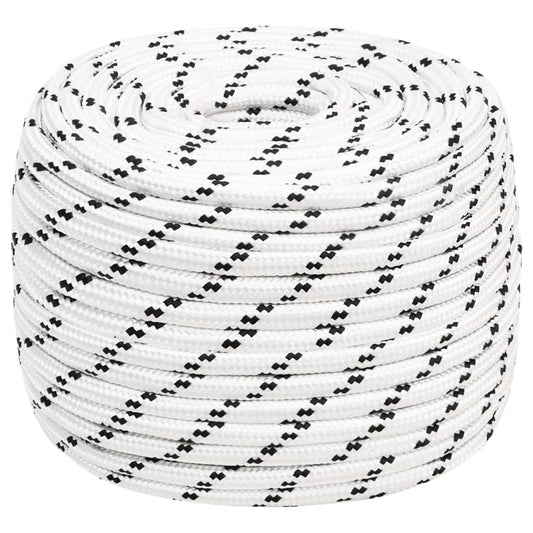 Braided Boat Rope White 12 mmx100 m Polyester