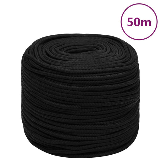 Work Rope Black 6 mm 50 m Polyester