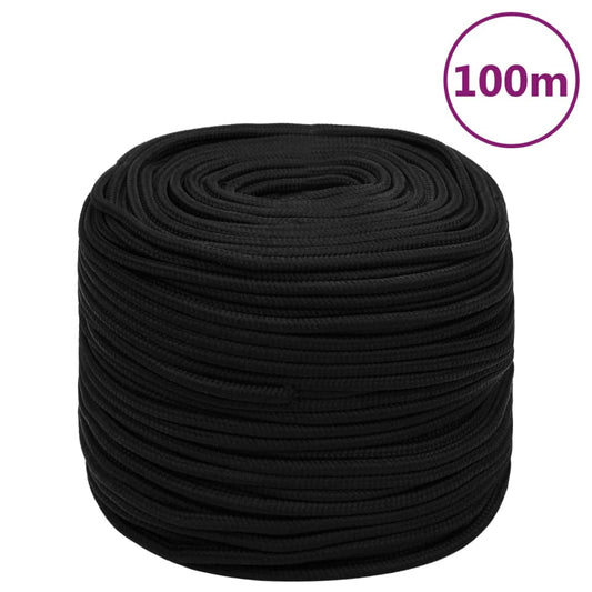 Work Rope Black 8 mm 100 m Polyester
