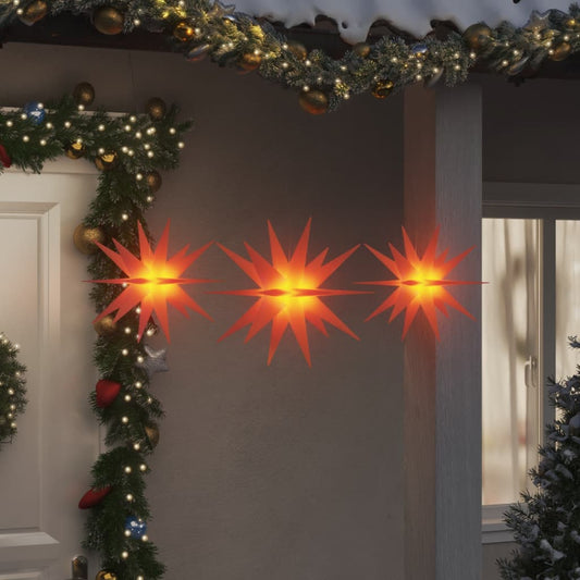 Christmas Lights with LEDs 3 pcs Foldable Red