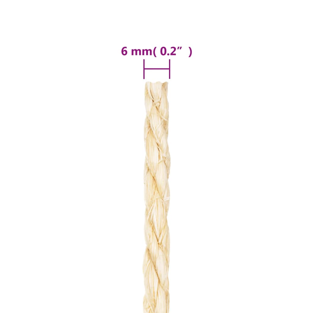 Rope 100% Sisal 6 mm 25 m