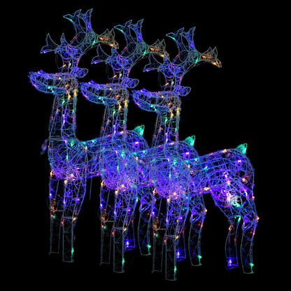 Reindeer Christmas Decorations 3 pcs 60x16x100 cm Acrylic