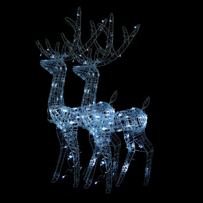 Acrylic Reindeer Christmas Decorations 2 pcs 120 cm Cold White