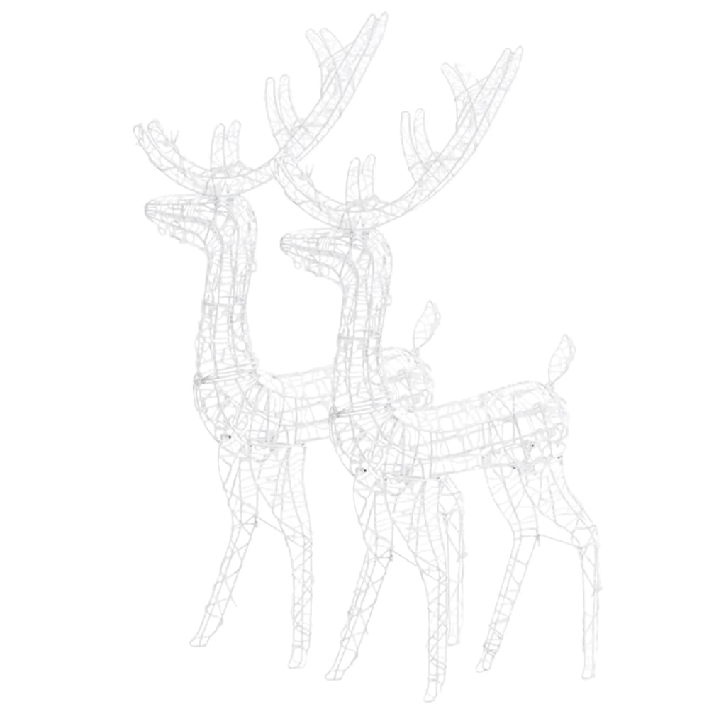 Acrylic Reindeer Christmas Decorations 2 pcs 120 cm Cold White