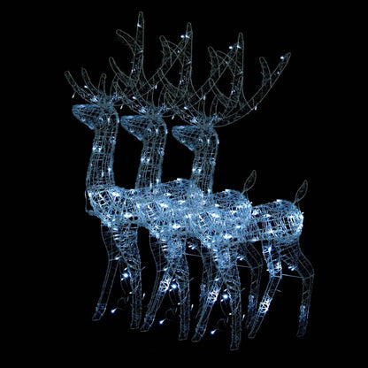Acrylic Reindeer Christmas Decorations 3 pcs 120 cm Cold White