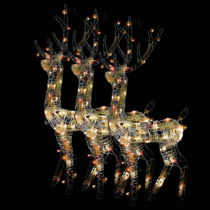 Acrylic Reindeer Christmas Decorations 3 pcs 120cm Multicolour