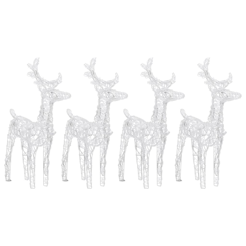 Christmas Reindeers 4 pcs Warm White 160 LEDs Acrylic