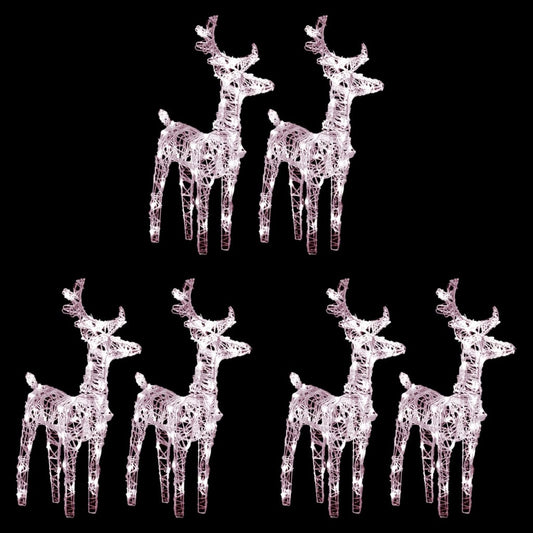 Christmas Reindeers 6 pcs Warm White 240 LEDs Acrylic