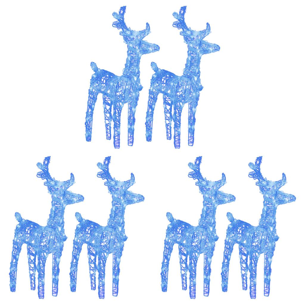 Christmas Reindeers 6 pcs Blue 240 LEDs Acrylic
