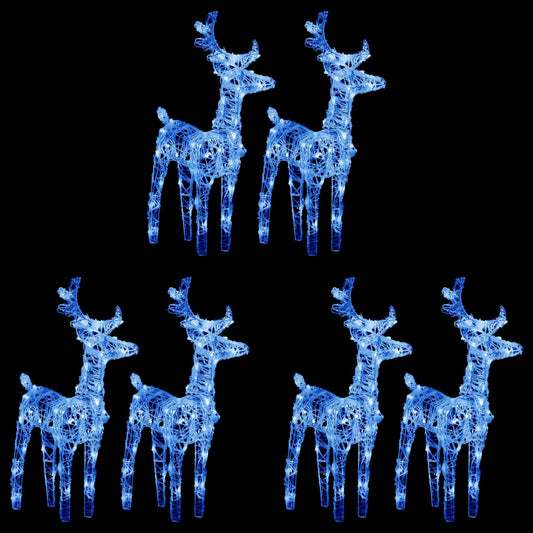 Christmas Reindeers 6 pcs Blue 240 LEDs Acrylic