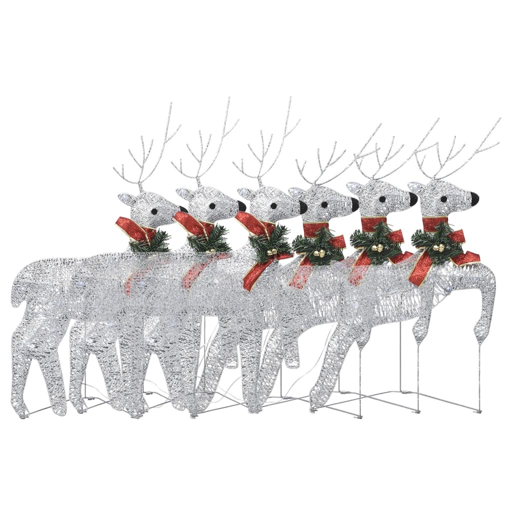 Christmas Reindeers 6 pcs Silver 120 LEDs