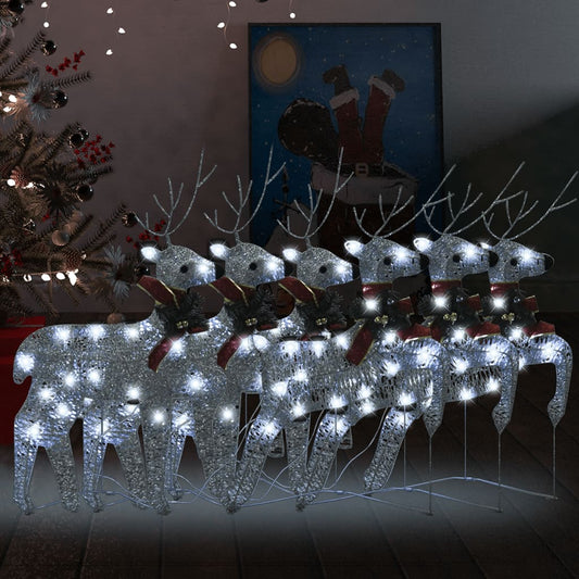 Christmas Reindeers 6 pcs Silver 120 LEDs