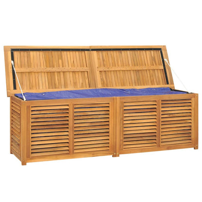 Garden Storage Box with Bag 175x50x53 cm Solid Wood Teak