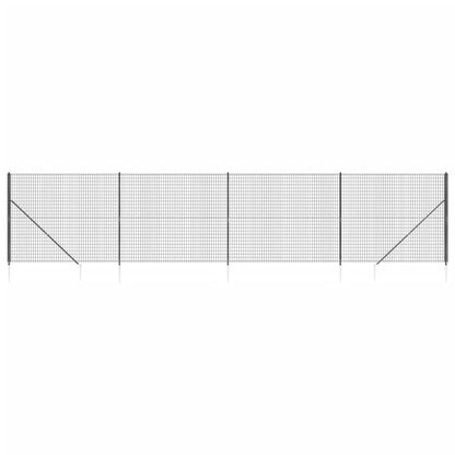 Wire Mesh Fence with Spike Anchors Anthracite 1.6x10 m