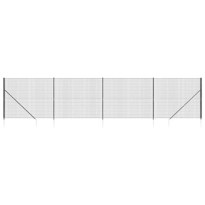 Wire Mesh Fence with Spike Anchors Anthracite 2x10 m