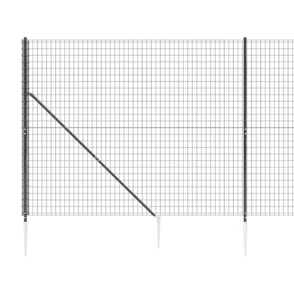 Wire Mesh Fence with Spike Anchors Anthracite 2x10 m