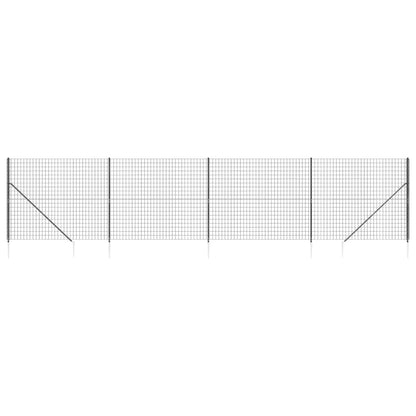 Wire Mesh Fence with Spike Anchors Anthracite 1.6x10 m