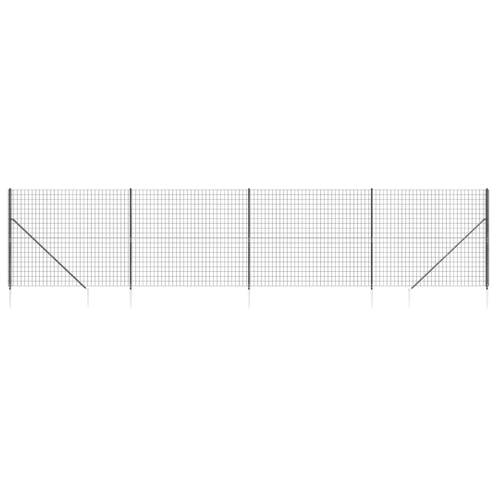 Wire Mesh Fence with Spike Anchors Anthracite 1.8x10 m