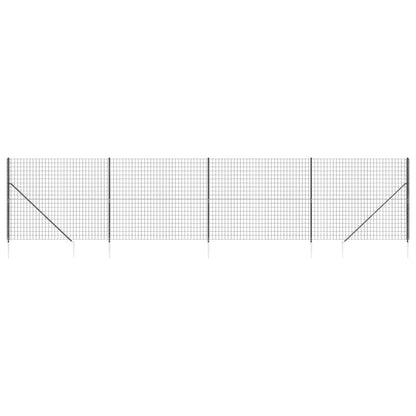 Wire Mesh Fence with Spike Anchors Anthracite 1.8x10 m